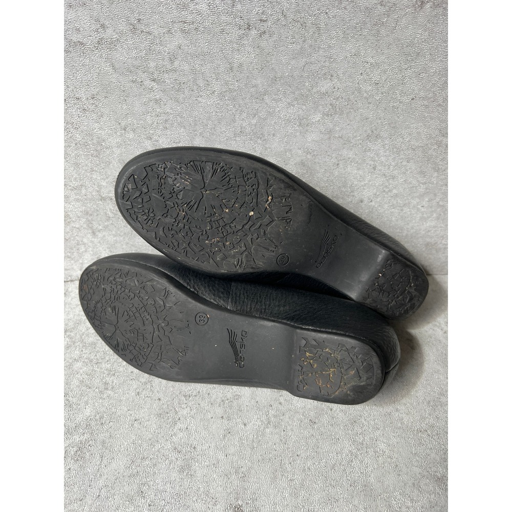 Dansko Mary Jane Shoes 39 8.5 Black Leather Buckle Strap Wedge Office Comfort - Picture 6 of 8